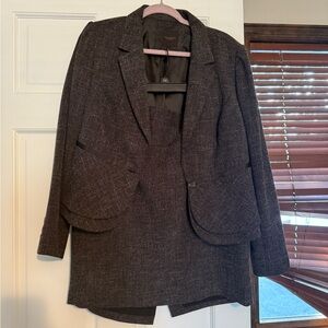 The Limited Dark Brown Blazer & Skirt Set